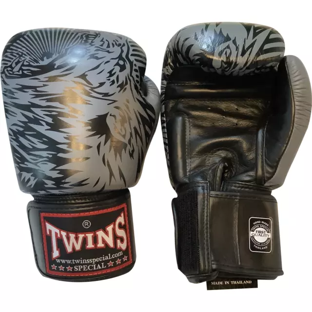 Twins Special Boxing Gloves FBGVL3-50 Black/Grey Muay Thai MMA Kickboxing