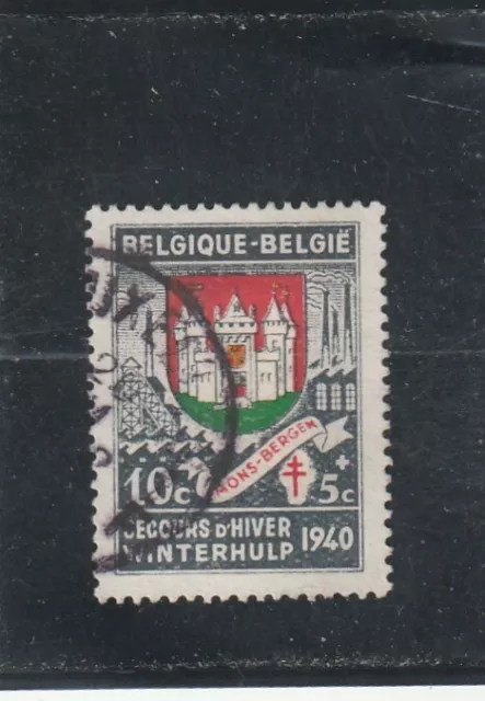 L5968 BELGIQUE Timbre N° Y&T 538 de 1941 " Secours d'Hiver Hainaut Mo " Oblitéré