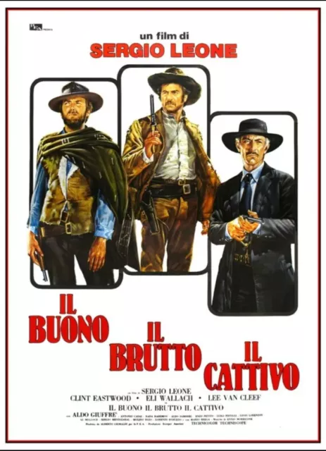 Orig The Good The Bad & The Ugly 1966 Italian 2 Folgio Film Poster 39x55" HUGE!