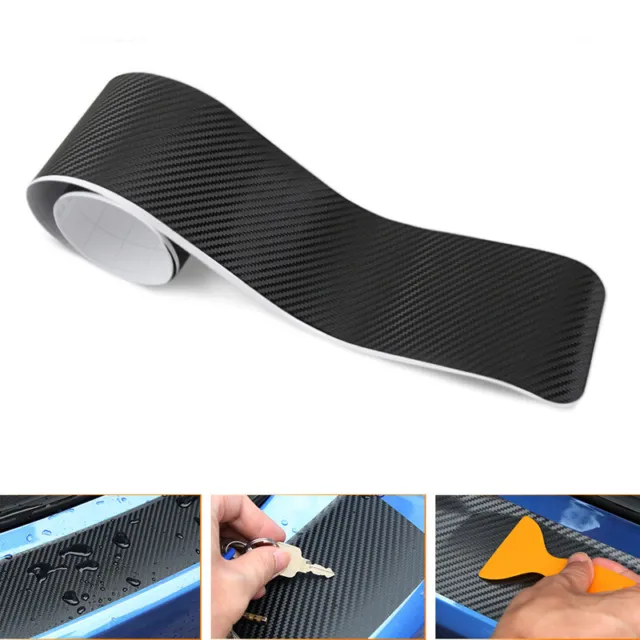 Carbon Fiber Style Auto Car Rear Bumper Protector Corner Trim Sticker Anti-slip