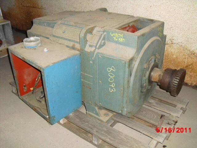 300 HP DC Reliance Electric Motor, 850 RPM, B587ATZ Frame, DPFV, 500 V Arm.
