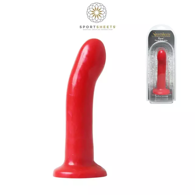 Smooth Red Dildo Flare in Silicone Ipoallergenico con Ventosa Sportsheets Sextoy