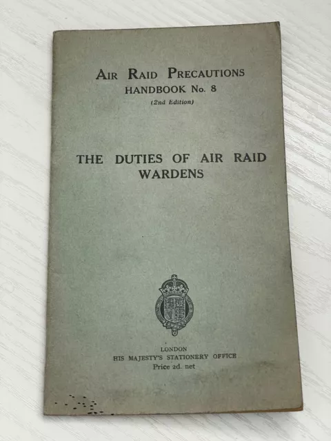 Air Raid Precautions Handbook No 8 ARP WW2 Civil Defence Military Book Blitz