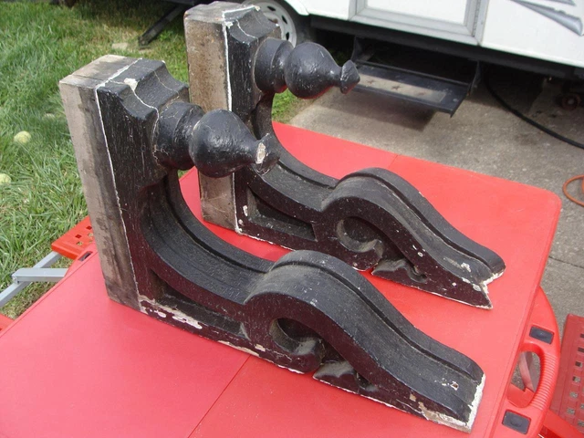 Outstanding Pair of Victorian Era Wood Corbels
