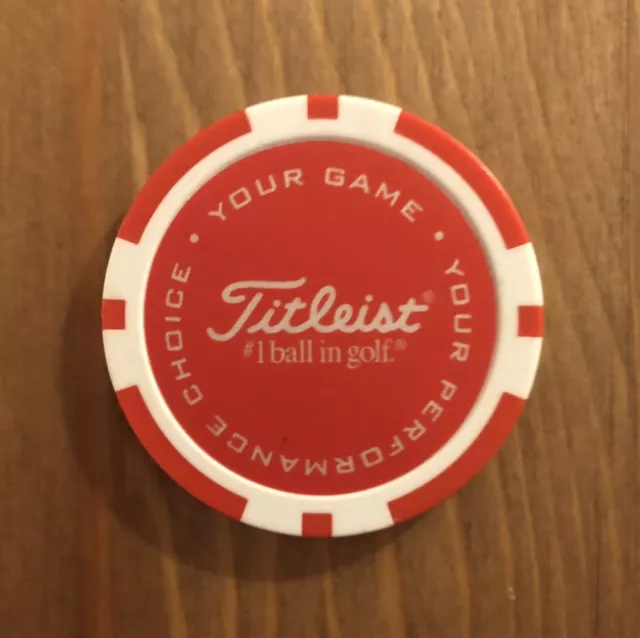 Limited Edition Titleist Golf Poker Chip Ball Marker In Red Extremely Rare