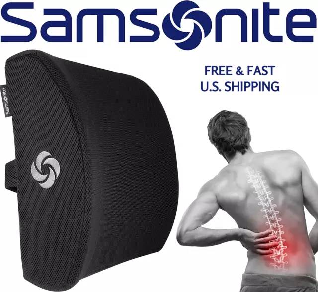 LUMBAR PILLOW Support Cushion Clinical Grade Memory Foam Lower Back PAIN RELIEF