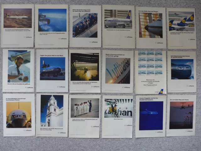 18 Seiten Original Werbungen LUFTHANSA Airline 70er/80er Jahre 18 Seiten Original Werbungen LUFTHANSA Airline 70er/80er Jahre