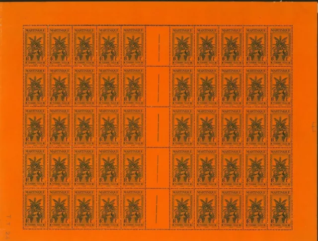 French Martinique 1933-MNH stamps. Yvert Dues Nr.: 20.Sheet of 50.(EB) AR1-01205