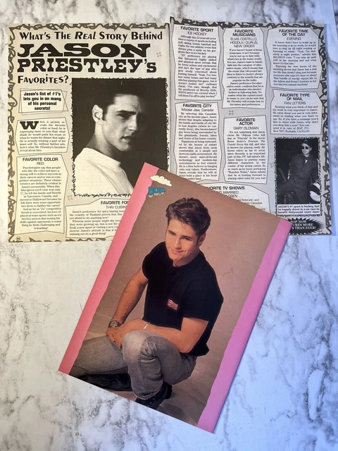 Beverly Hills 90210 Jason Priestley Pinup & Clipping from 90’s Teen Magazine.