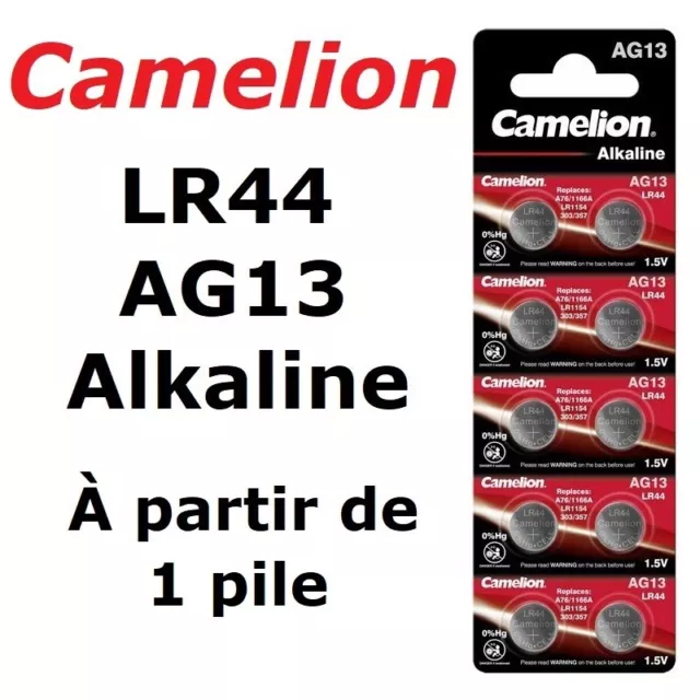 Pile Bouton LR44 / AG13 / LR1154 / 357 / Camelion 1,5V