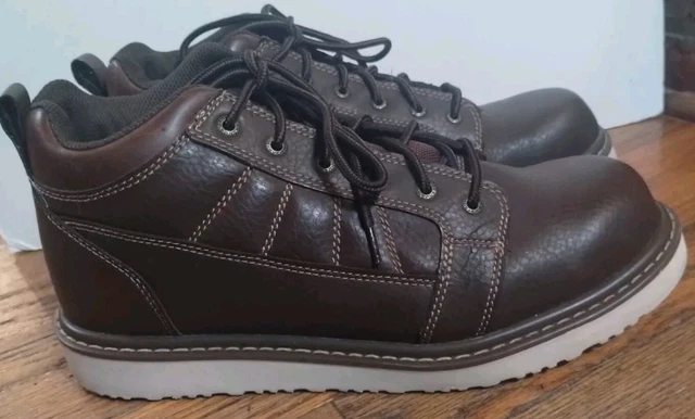 NEW MEN S BRAHMA Kyle ll BROWN Leather Ankle Work Shoes Boots 8 1 2 26.99 PicClick