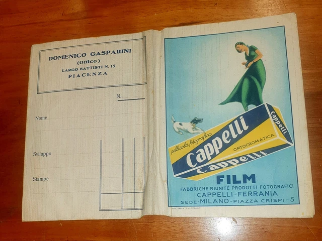 Busta pubblicitaria Ferrania Cappelli Milano Piacenza anni 50