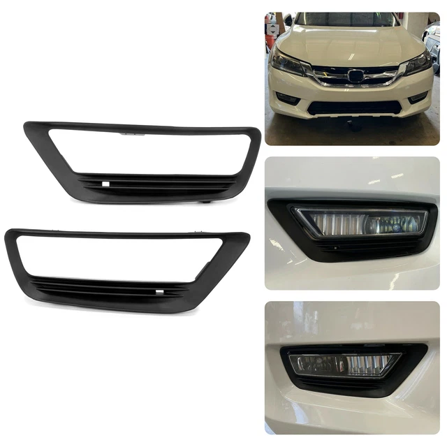 PAIR FOG LIGHTS Cover Trim Bezel Fit 20132015 14 Honda Accord Sedan LX