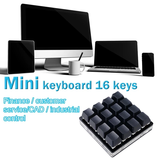 16-KEY BLACK KEYPAD Mechanical Keyboard Custom Shortcut L8G2 ...