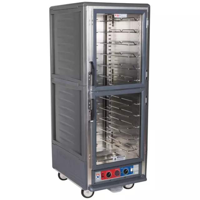 Metro Heated Holding and Proofing Cabinet with Clear Dutch Doors - Gray