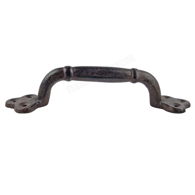 Large Cast Iron Door Handle Rustic Heavy Duty Garden Gate Shed Barn Pull 9 inch 5