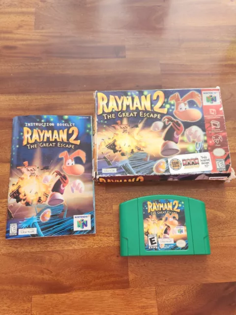 Rayman 2 The Great Escape Nintendo 64 N64 CIB Complete Manual Box Game Cartridge