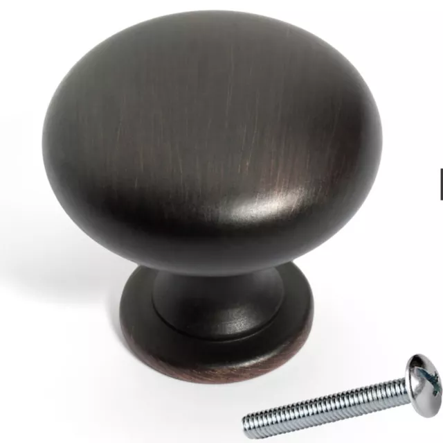Aged Oil Rubbed Bronze Classic Cabinet Hardware Knobs 3910