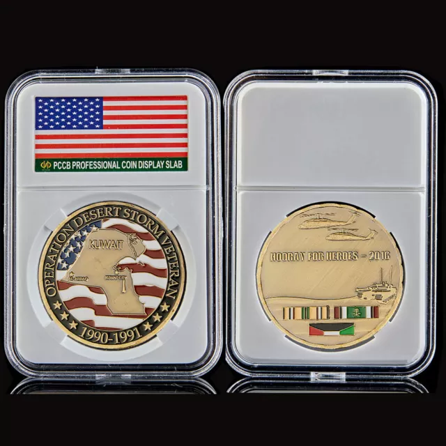 USA Operation Desert Storm Veteran Hooray For Hero Middle East Kuwait War Coin