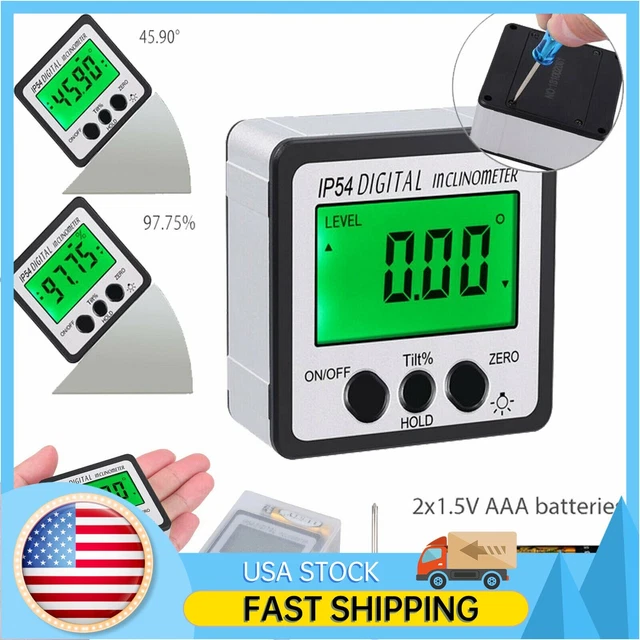 360° Level Box Gauge Digital LCD Inclinometer Protractor Magnetic Angle Finder u