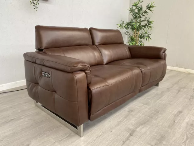 Furniture Village MOET Leather 3 Seater Sofa with Power Recliners - RRP £2,395