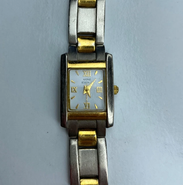 E Anne Klein II Two Tone Ladies Vtg Retro Tank Stainless 10/5077 Thai Untested