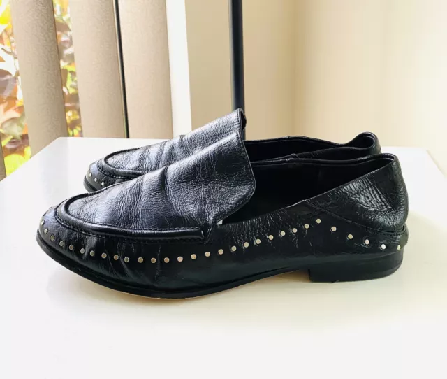 VINCE CAMUTO WOMENS Jendeya Loafer Flat Shoes Black Leather Slip On ...