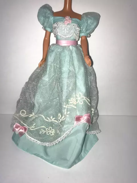 Barbie Doll Clothing Birthday Wishes Blue Green Ballgown Gown Dress Mattel 1999