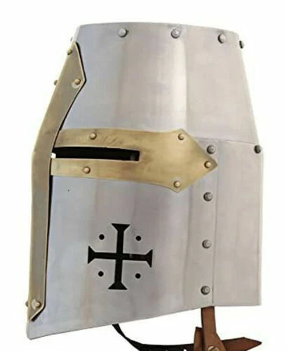 Casque De Chevalier Médiéval Barbuta À Visage Viking Noir Armure SCA