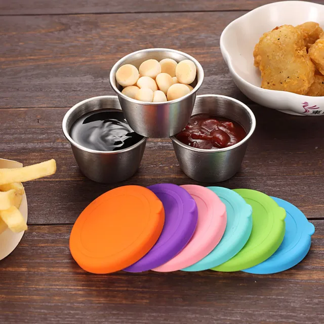 1 Set Sauce Cup Leak Proof Save Space Non-stick Surface Seasoning Dish Crimping