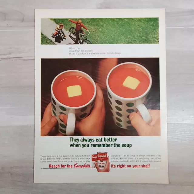 1964 Ephemera Print Ad Campbells Tomato Soup Welcome Home  Art Advertisement