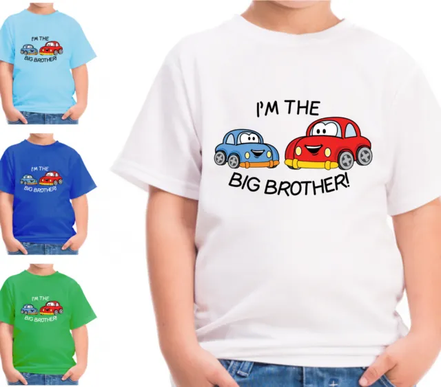 Boys I'M The Big Brother Cars T-Shirt Childrens Kids Tshirt Top Gift