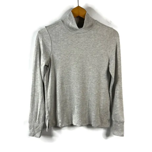 Lucky Brand Womens Gray Pullover Sweater Size XS Turtle Mock Neck Long Sleeve