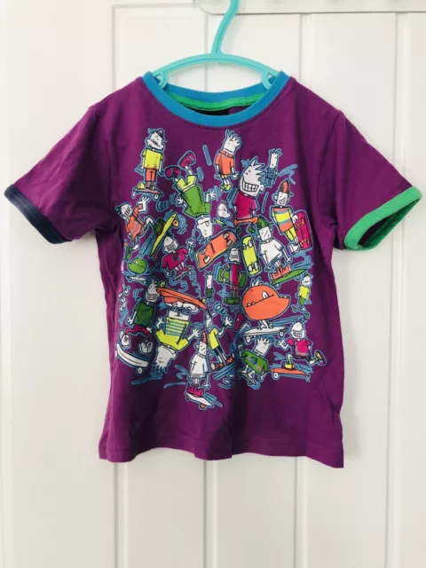 Next boys purple skater dude T-shirt/top age 3