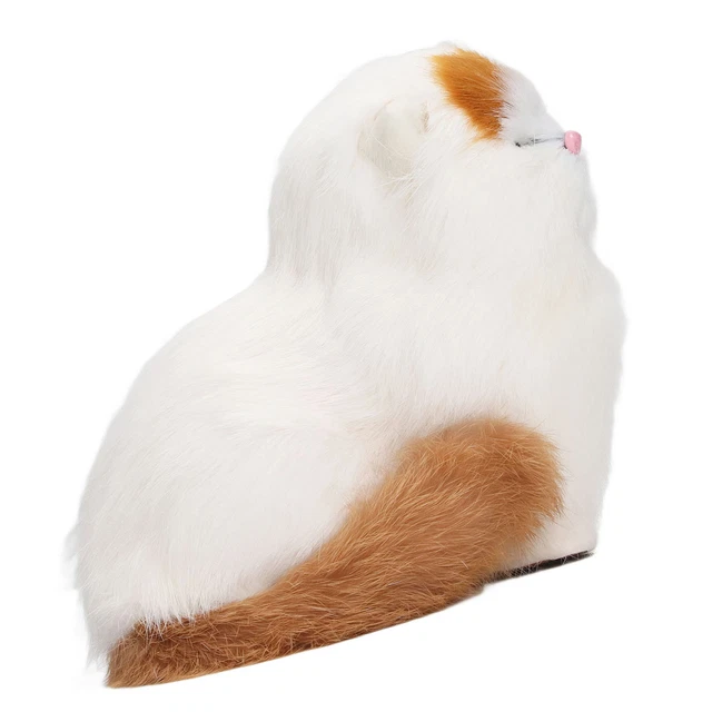 (Eyes Closed) Synthetic Fur Cat Statue Funny Lifelike Lovely Exquisite 2