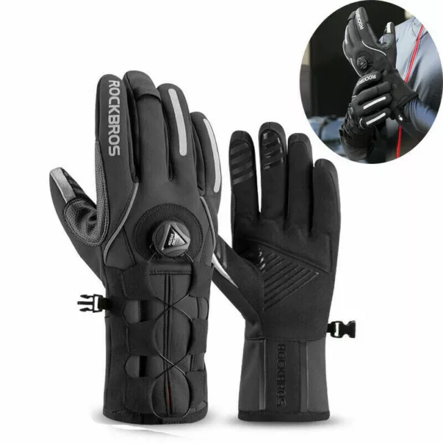 ROCKBROS Motorrad Handschuhe  Fahrrad Handschuhe Winter Winddicht Gr.M-2XL DHL