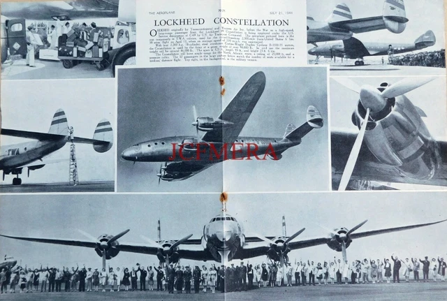 LOCKHEED C 69 CONSTELLATION Transport Aeroplane Clipped WW2 Photo 