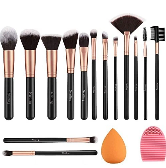 14 Pezzi Pennelli Trucco Professionale Set,Kit di Pennelli da Trucco,...