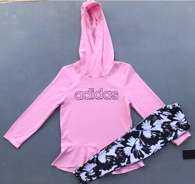 Girl's Size 6X Pink Adidas Hoodie & Leggings Outfit Nwt