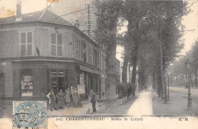 CPA 94 CHARENTONNEAU ROUTE DE CRETEIL (tabac café