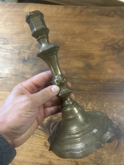 Bougeoir 1 flamme en bronze doré aux armoiries de Lübeck - Label Emmaüs