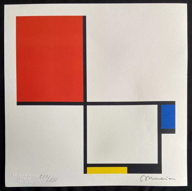 Piet Mondrian Lithographie 180ex- (Joseph Beuys Victor Vasarely Marcel Duchamp]