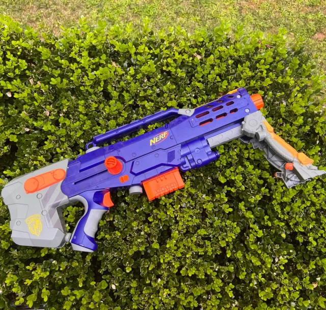 2006 Blue Nerf Gun Longshot CS6 NStrike Sniper Rifle Gun With