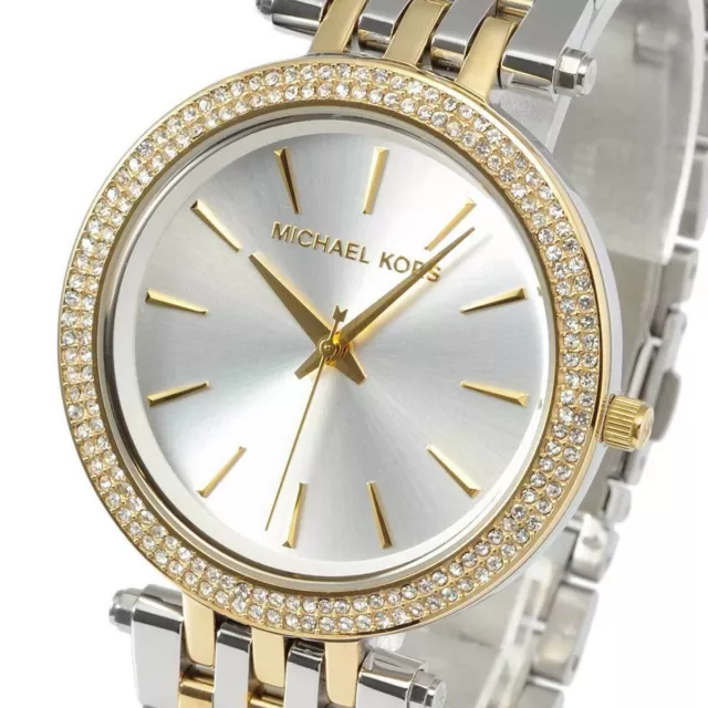 New Michael Kors MK3215 Darci Case Analog Two-Tone Bracelet Women's Watch 39mm