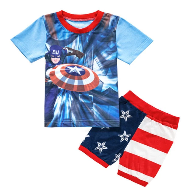 Set abiti pigiami supereroe Avengers maniche corte T-shirt pantaloncini