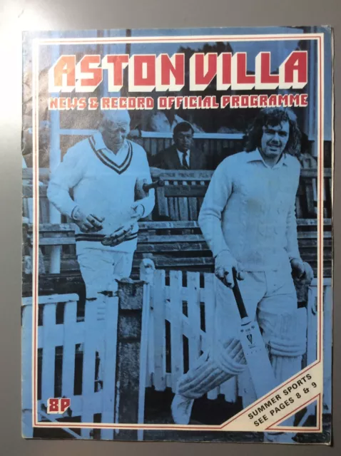 1973-74 Aston Villa v Leicester City Friendly Football Programme