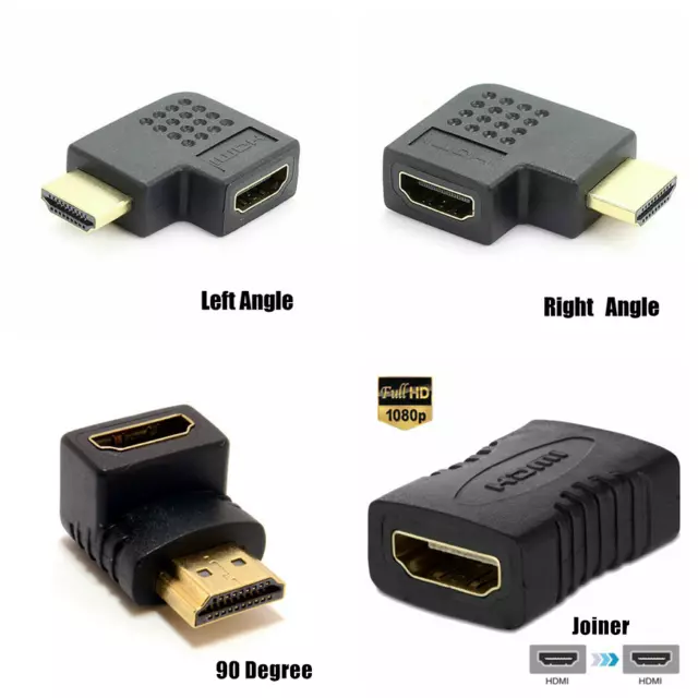 HDMI Female to Female to Male 90° L Angle Vertical Adapter Connector Joiner 8K