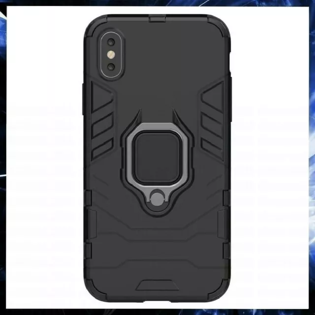 Cover Per Apple Iphone Xs 5,8 Custodia Antiurto Rigida Magnetica Armor Ring Nera