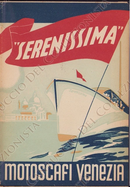 1930 VENEZIA Motoscafi SERENISSIMA servizio pubblico opuscolo pubblicitario