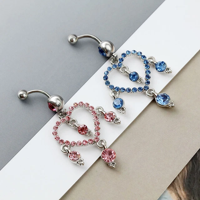 Herz Bauchnabel klingelt für Frauen Mode Zirkon Bauchring Piercing Schmuck  TS
